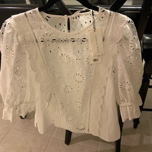 Beautiful white eyelet blouse